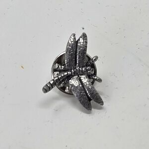 Vintage Jim Clift pewter dragonfly pin insect spring brooch silver tone.